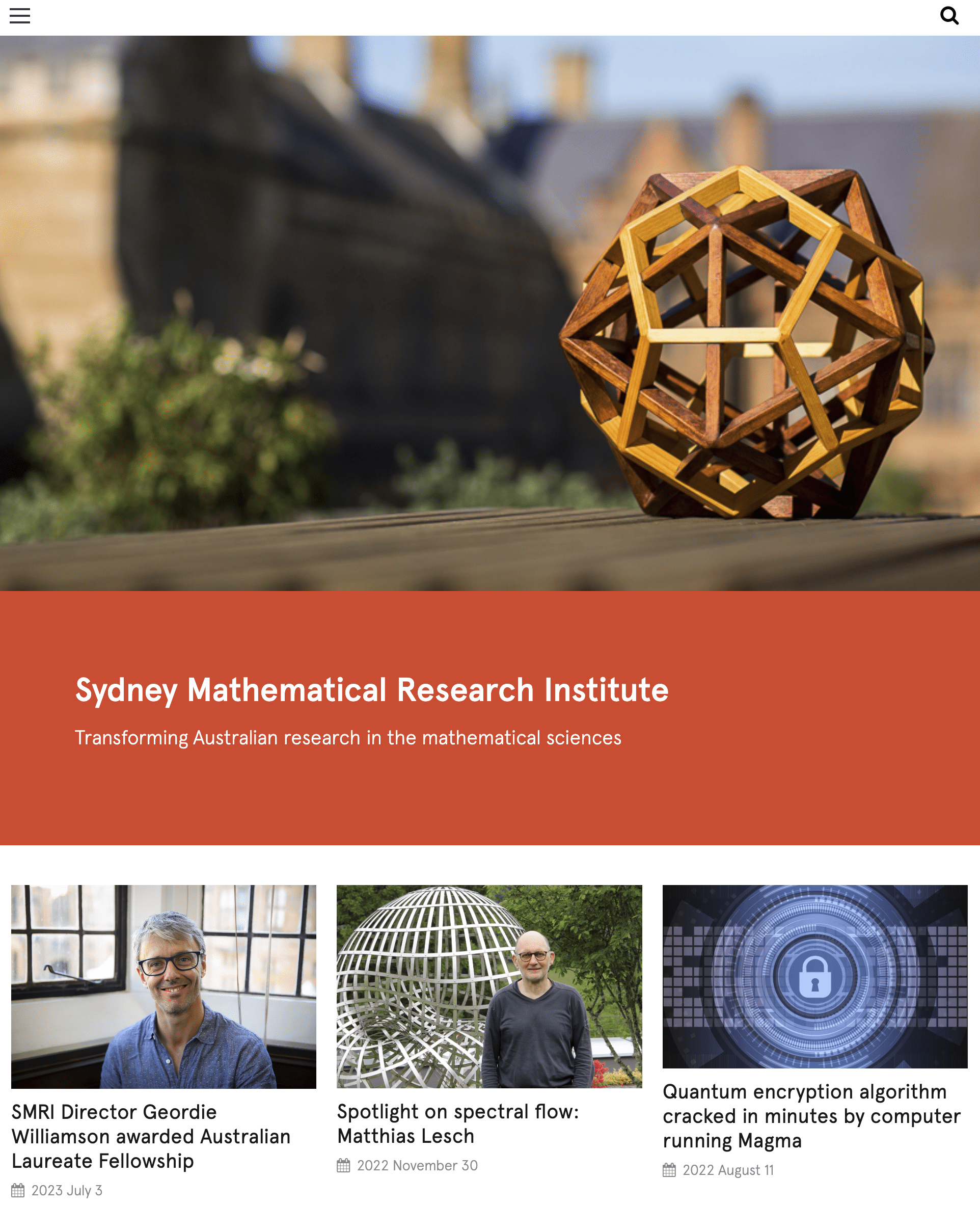 Sydney Mathematical Research Institute - WordPress Development